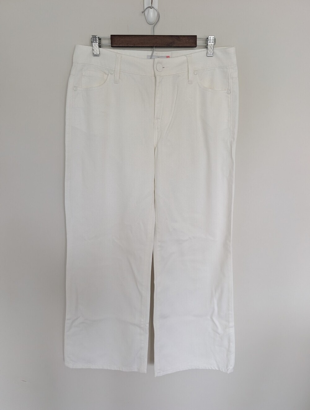 Cabi Ashbury Jean Soft White Wide Leg Cropped Women's Size 6 High Rise